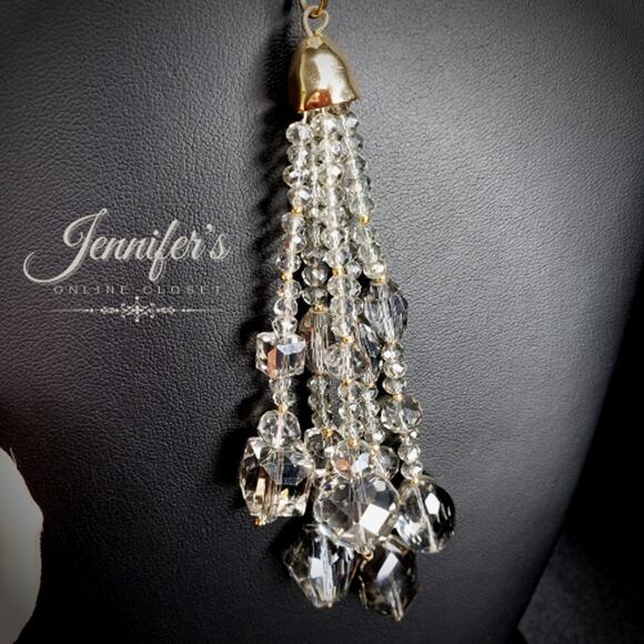 3/$25 a new day Gold & Grey Bead Tassel Pendant Necklace - Picture 8 of 13